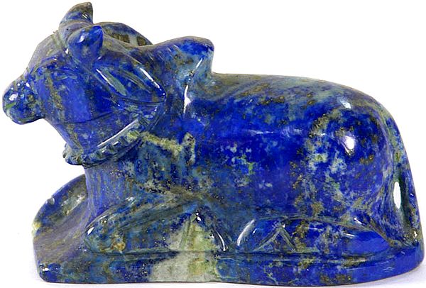 Nandi - The Vehicle of Lord Shiva (Carved in Lapis Lazuli)