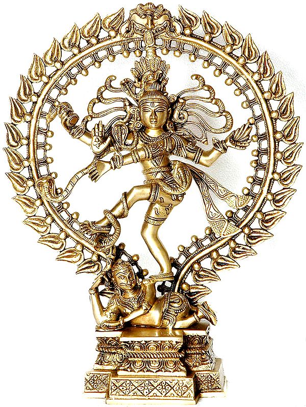 17" Shiva's Cosmic Dance In Brass | Handmade | Made In India