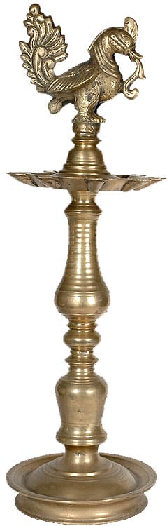 Peacock Lamp from South India