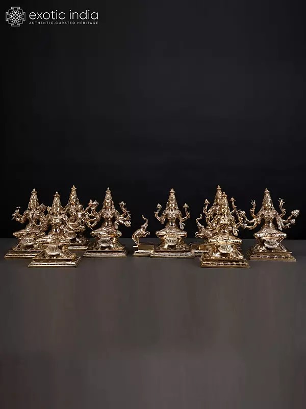 7'' Ashtalakshmi Set | Madhuchista Vidhana (Lost-Wax) | Panchaloha Bronze from Swamimalai