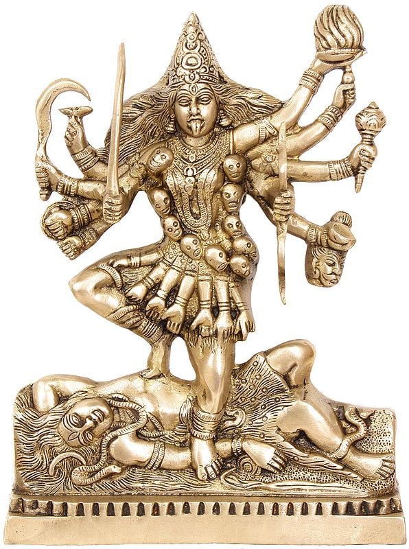 12" Mother Goddess Kali Brass Sculpture | Handmade | Made in India