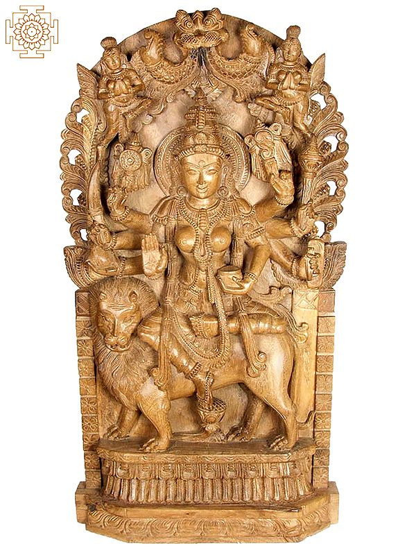 Goddess Durga with Vidyadharas and Kirtimukha Atop