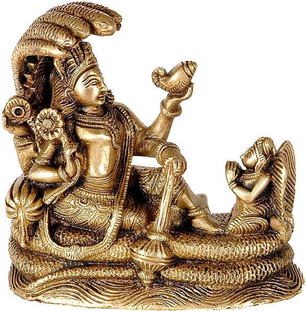 Vishnu Seated on Sheshnaga with Garuda
