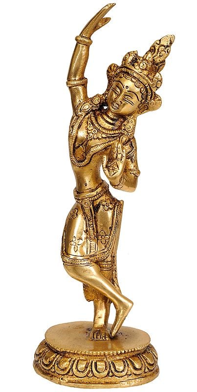 8" Brass Buddhist Mayadevi Statue - The Mother of Buddha | Handmade | Made in India