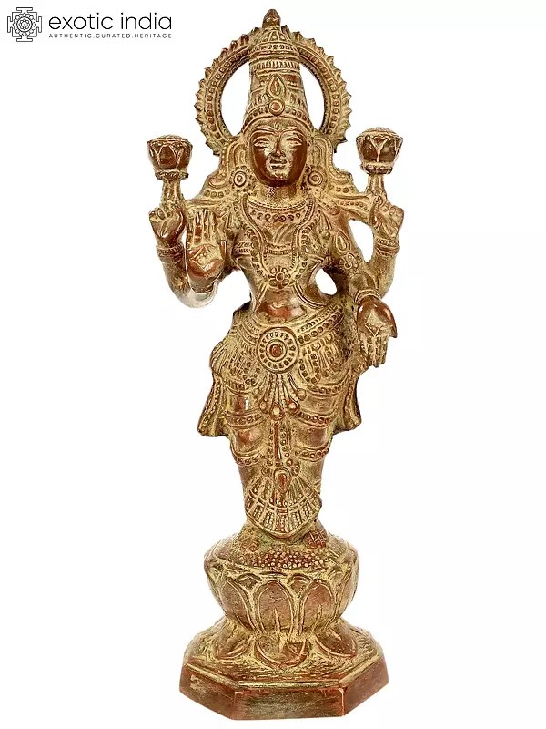 14" Padmakara Lakshmi In Brass | Handmade | Made In India