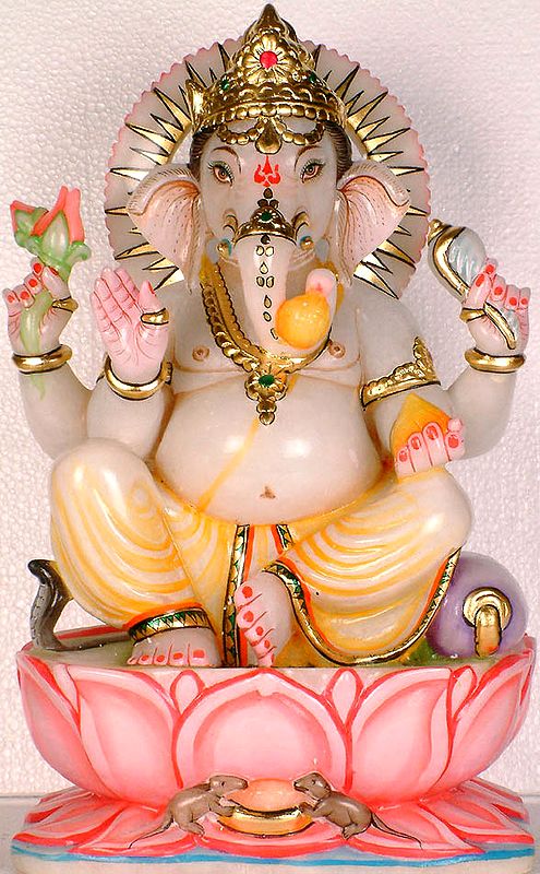 The Marble Image the Elephant God Lord Ganesha