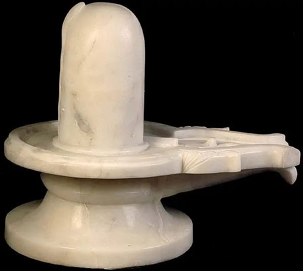 Large Shiva Linga of White Marble