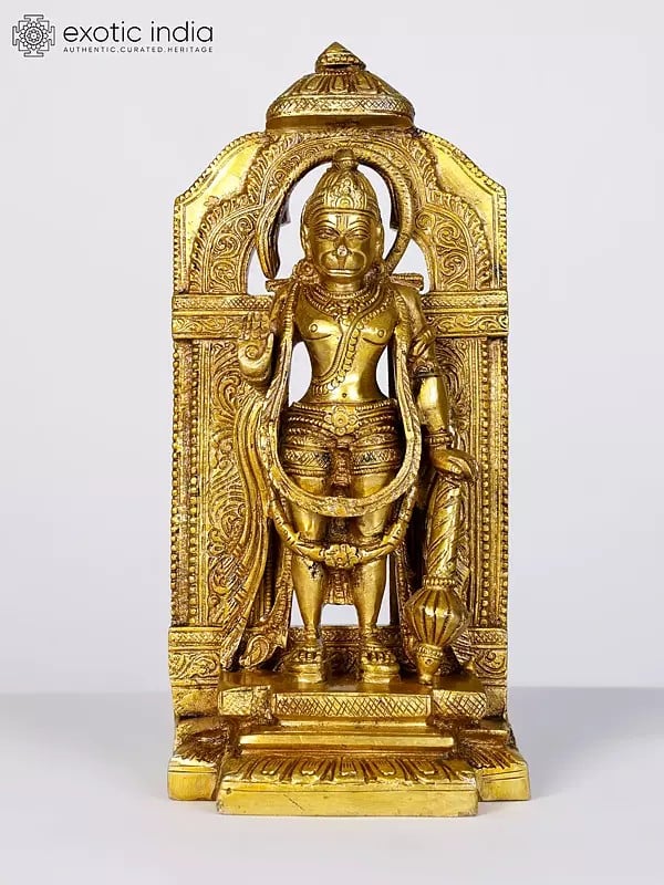 8" Temple Hanuman | Brass Statue | Made In India