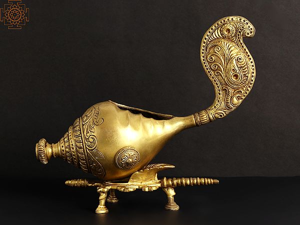 14" Kala Gurjari Shankha made in Brass | Handmade | Made in India