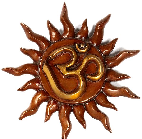 12" Om (AUM) Surya Wall Hanging in Brass | Handmade | Made in India