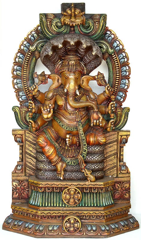 Eight-armed Shesh-seated Ganesha