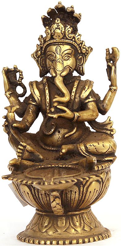 Four Armed Ganesha Lamp