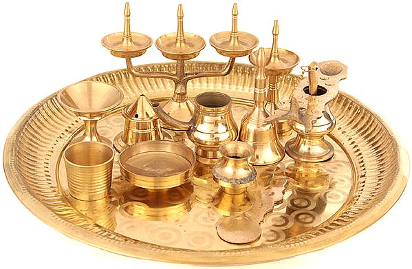Puja Thali with Eleven Ritual Items