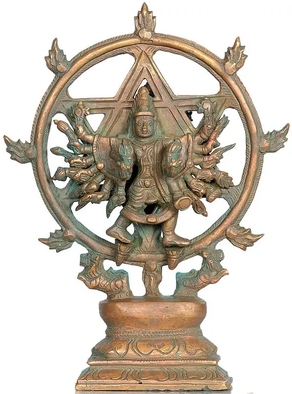 Vishnu as Lord Sudarshana and Narasimha on Reverse