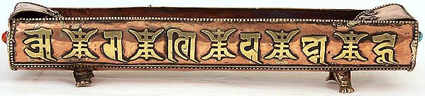 Om Mani Padme Hum Incense Holder with Auspicious Symbol