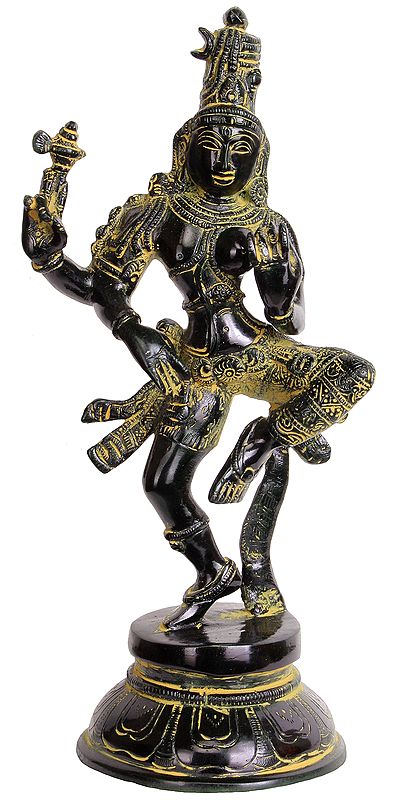 12" Dancing Ardhanarishvara (Shiva Shakti) In Brass | Handmade | Made In India