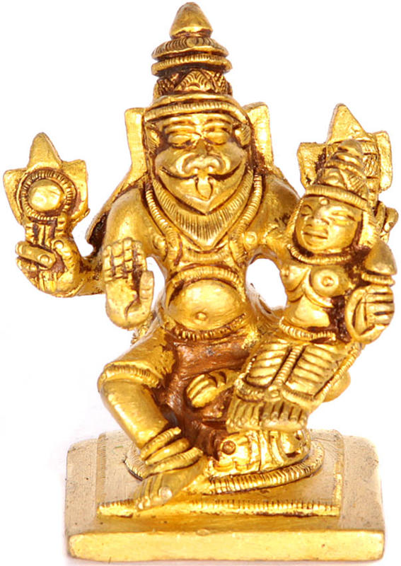 Lord Narasimha with Shakti (Small Sculpture)