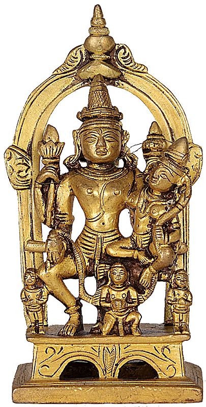 Statue of Lakshmi Vishnu on Garuda - Made in Brass