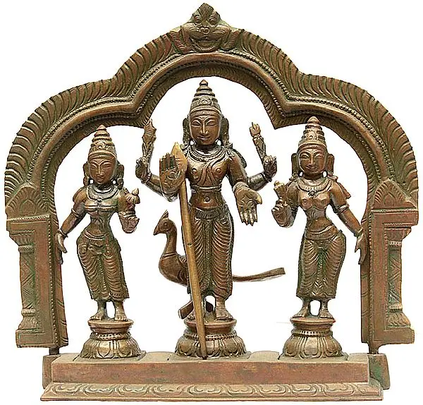 Karttikeya with His Two Consorts