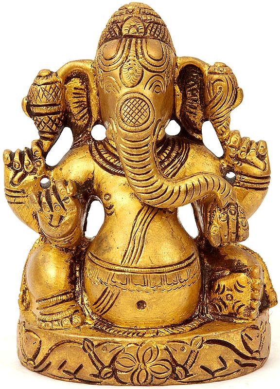 Lord Ganesha Enjoying Modak