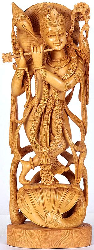 Shri Krishna Fluting on Kaliya