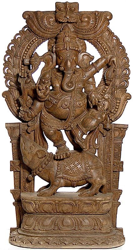 Lord Ganesha Dancing on His Rat