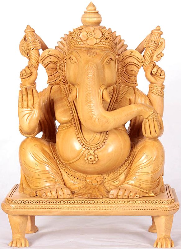 Lord Ganesha Seated on a Chowki