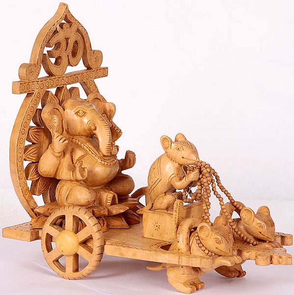 Lord Ganesha on a Chariot Pulled by Rats