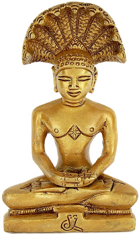 4" First Jain Tirthankara Adinatha or Rishabha Deva Statue In Brass