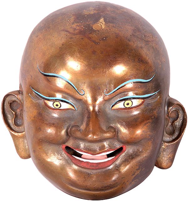 Laughing Buddha Mask Made at the Norbulingka Institute