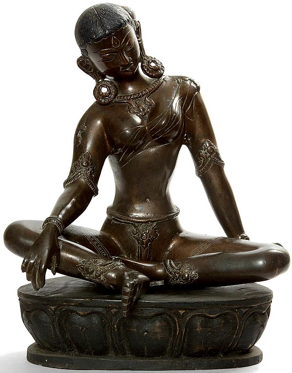 Goddess Parvati on Wooden Base