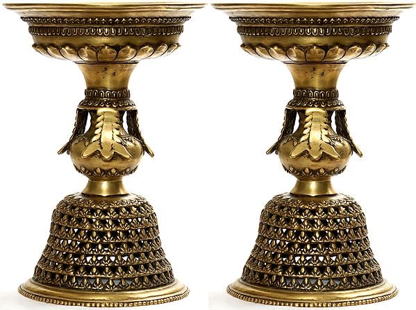 Pair of Monastery Butter Lamps