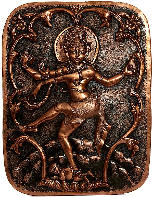 Shiva as Nataraja (Repousse Wall Hanging Plate)