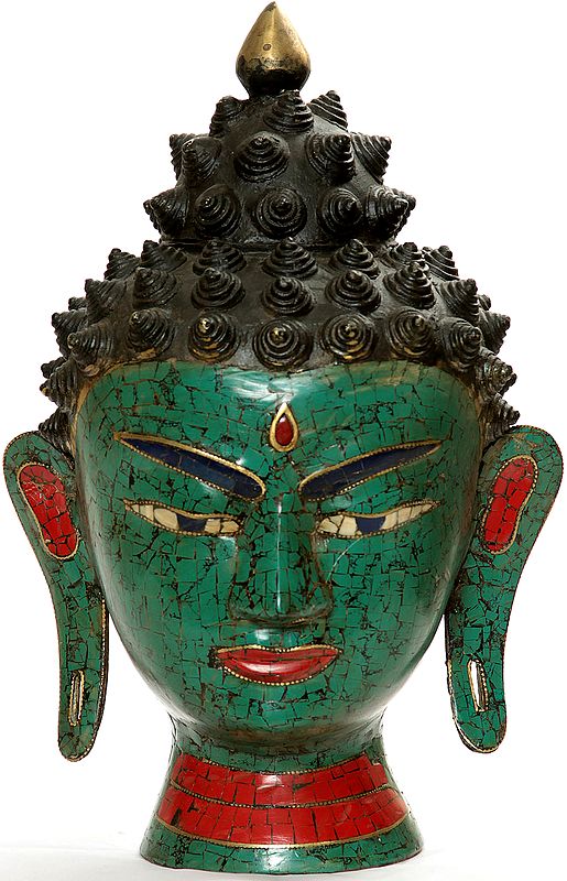 Buddha Head Inlaid with Gems