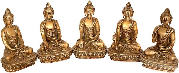 Set of Five Cosmic Buddhas