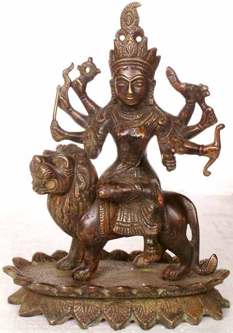 Sheran Wali Mata (Goddess Durga) - A Rare Tribal Sculpture