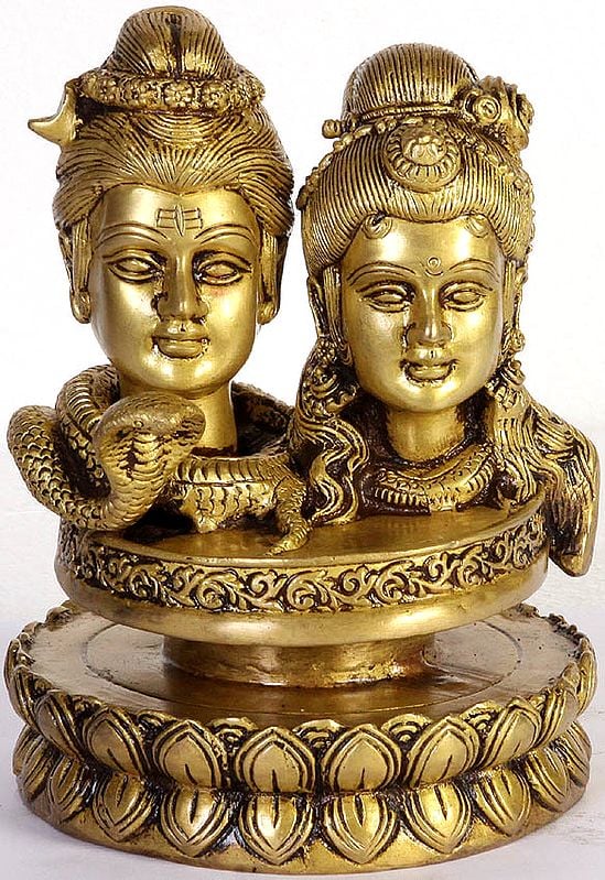 6" Shiva Parvati In Brass | Handmade | Made In India