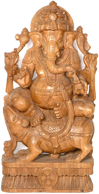 Shri Ganesha on His Mount Mouse
