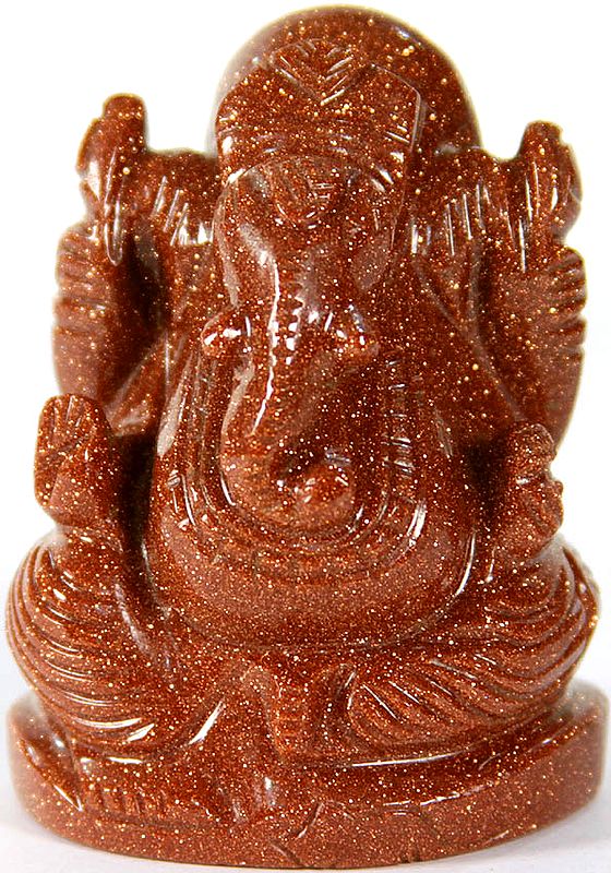 Shri Ganesha -  The Benevolent God (Carved in Sunstone)