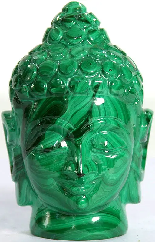 The Buddha Head (Carved in Malachite)