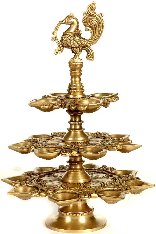 Three Layer Peacock Lamp