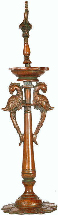 Twin Peacock Lamp