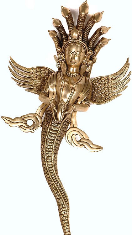 18" Wall Hanging Naga Kanya Statue in Brass | Handmade | Made in India