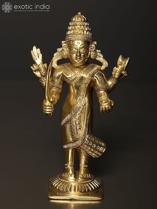 6'' Standing Goddess Mariamman | Brass Statue
