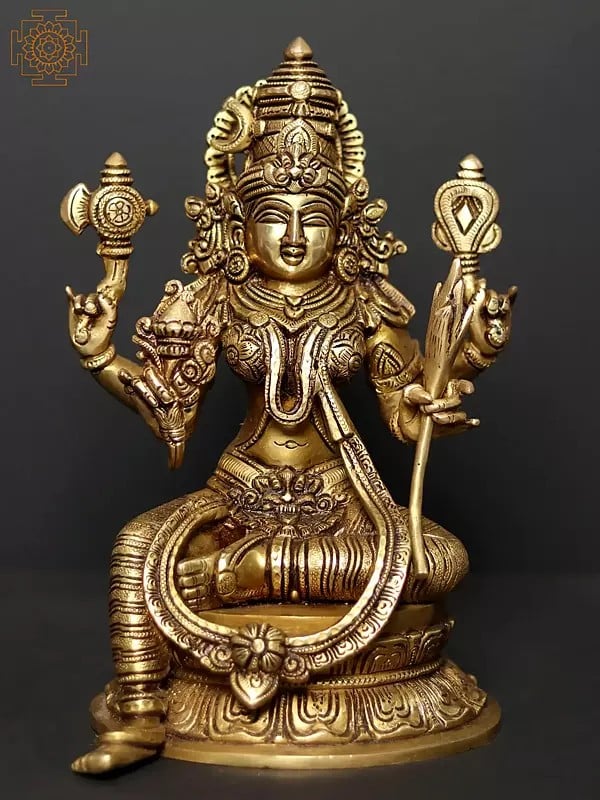 10" Goddess Rajarajeshwari Brass Statue - Tripura Sundari Idols