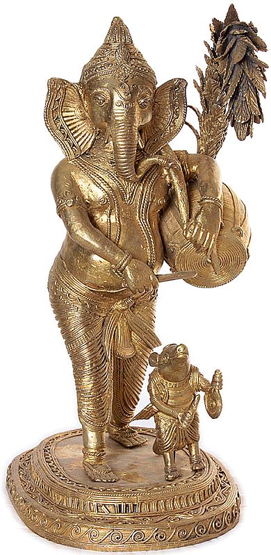 Lord Ganesha as Drummer (Tribal Sculpture from Bastar)