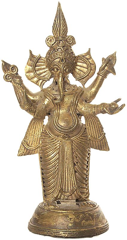 Four-armed Standing Ganesha (Tribal Sculpture from Bastar)