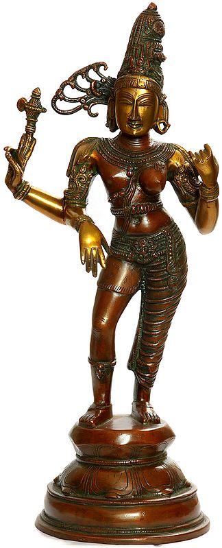19" Ardhanarishvara (Shiva Shakti) In Brass | Handmade | Made In India