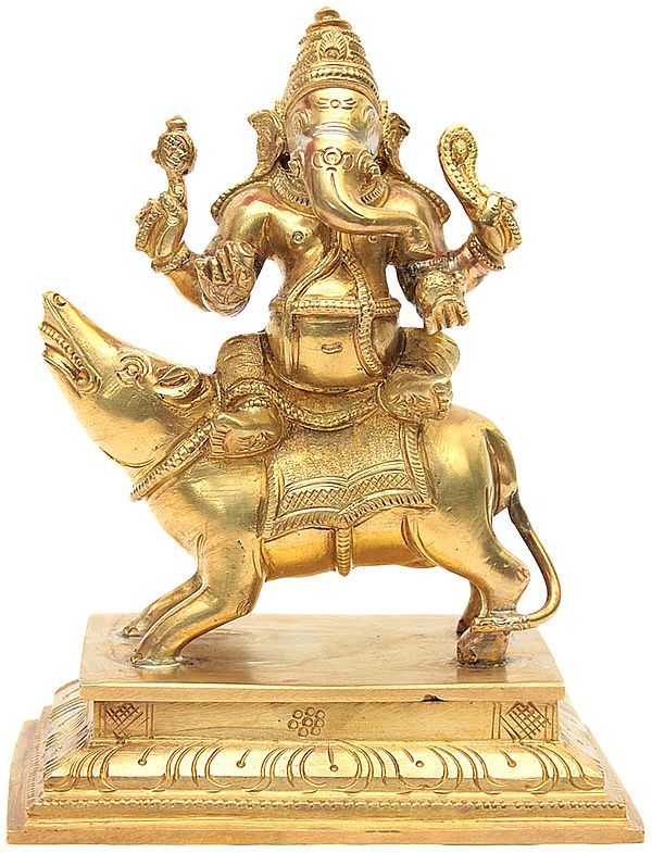 Lord Ganesha Seated on Rat