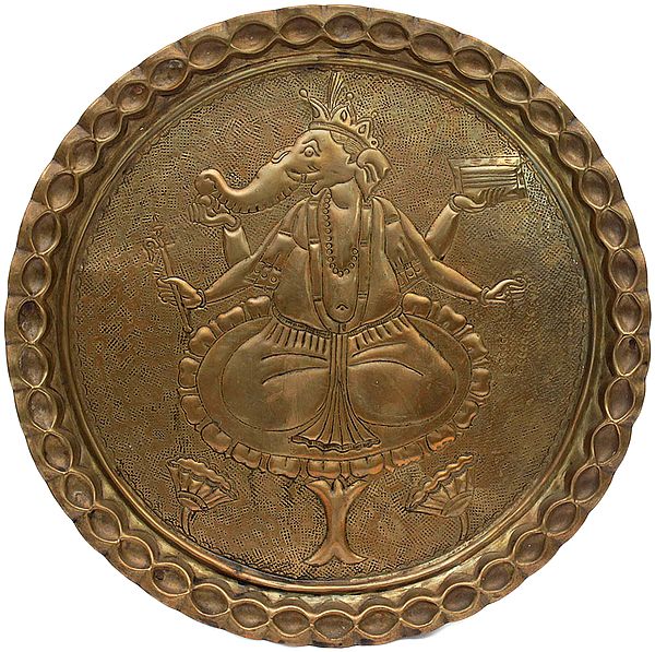 Lord Ganesha (Repousse Wall Hanging Plate)